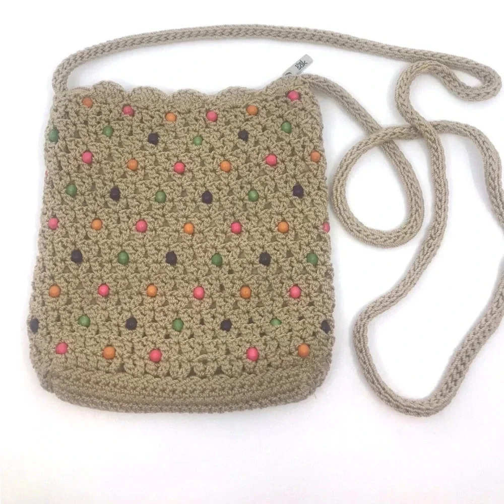 The Sak Crossbody Camel Multi Wood Beads vintage